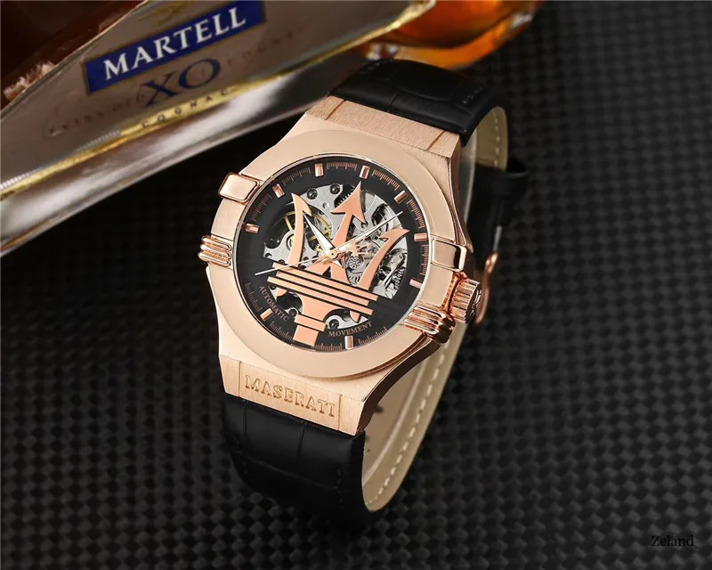 

Maserati- luxury brand Maserati watch mens automatic Mechanical Wristwatches 42mm dial Leather strap strap Bracelet Clasp