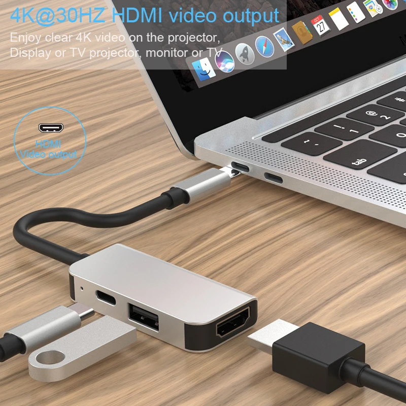 BKSCY USB C концентратор типа к HDMI Thunderbolt 3 адаптер для MacBook samsung Galaxy S9 huawei P20 mate 20 Pro type 0