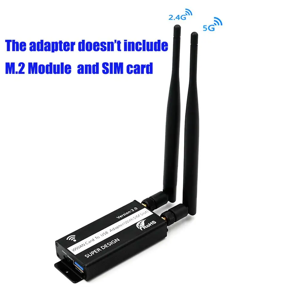 

Portable Antenna NGFF M.2 to 3.0 USB Adapter Converter with SIM Card Slot For WWAN/LTE/4G Module Stable Signal New