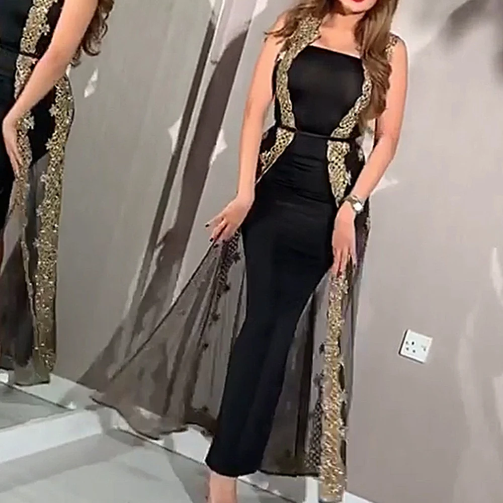 2020 Сексуальные вечерние комплекты из двух предметов женское черное платье макси