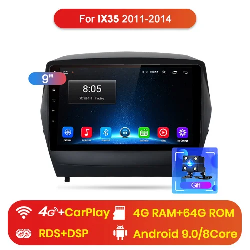 4G (4GB 64GB) Junsun 4 г+ 64 г CarPlay DSP Android 8,1 автомобильный радио мультимедиа аудио плеер для hyundai ix35 Tucson 2 LM 2011 2012 2013 без DVD - Цвет: 4G (4GB 64GB)