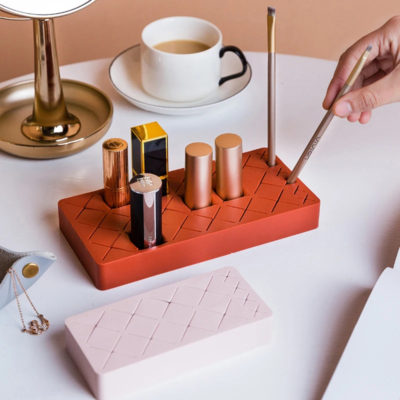Силиконовый органайзер для макияжа губная помада серьги ящик хранения колец