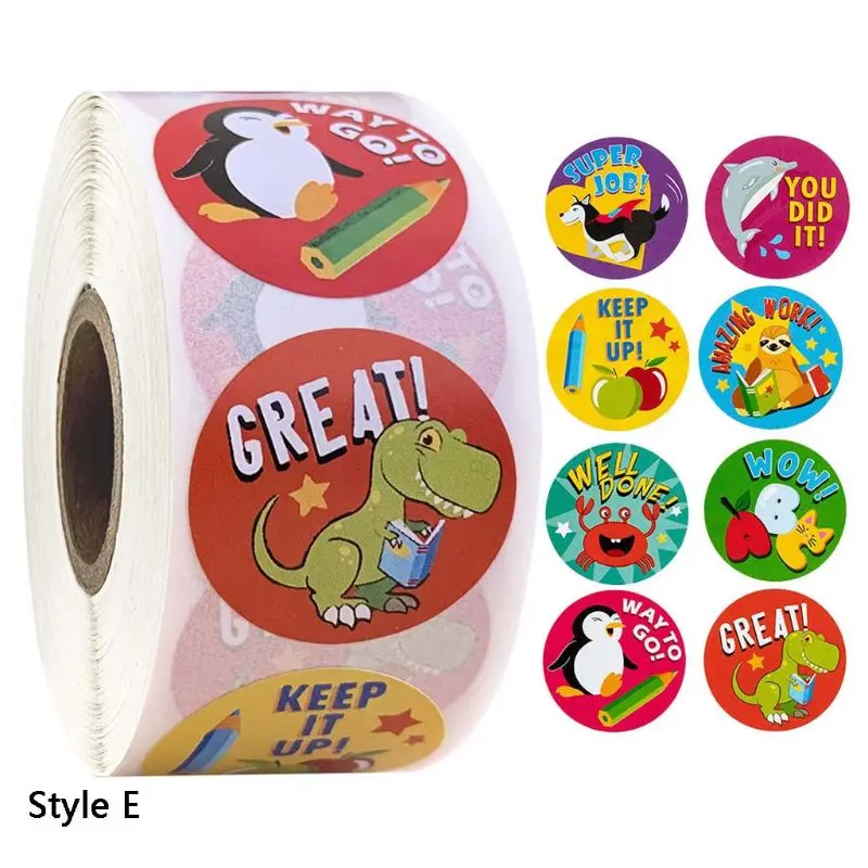 

500pcs/roll Cute Cartoon Animal Stickers Diary Scrapbooking Teacher Incentive Reward Sticker Kids Stationery Decoration
