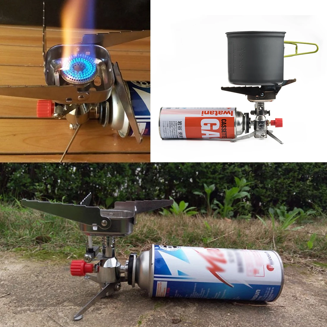 Туристическая плита уличная ветрозащитная портативная Кассетная печь