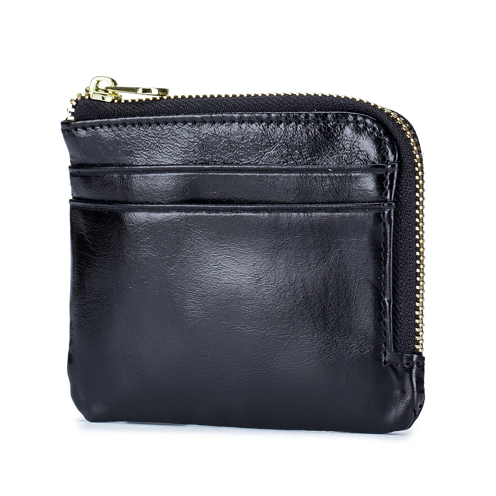 

2021 Slim Men Coin Wallet Multifunction Zipper Card Holder Short Mini Clutch Wallets Genuine Leather Male and Female Coin Purse