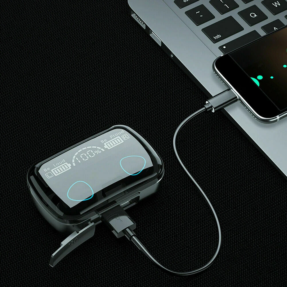 

Double TWS Bluetooth Earphones 2000mAh Wireless Headphones With Microphone 3D Touch Contorl Earbuds