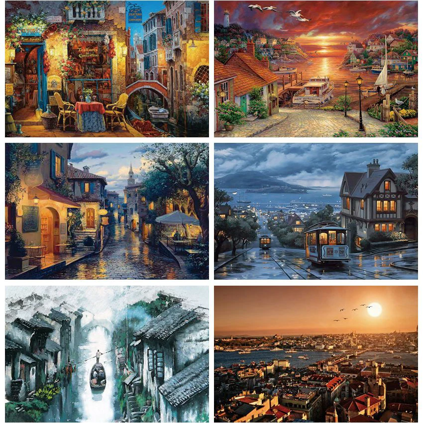 

Алмазная картина 5D «сделай сам» с изображением венецианской местности и Лондона, полная вышивка, вышивка крестиком, мозаика, домашний декор...