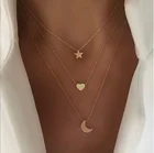 Многослойное женское ожерелье из золотых бусин в богемном стиле, цепочка со звездами, чокер в этническом стиле, Ювелирное Украшение в стиле панк, 2021