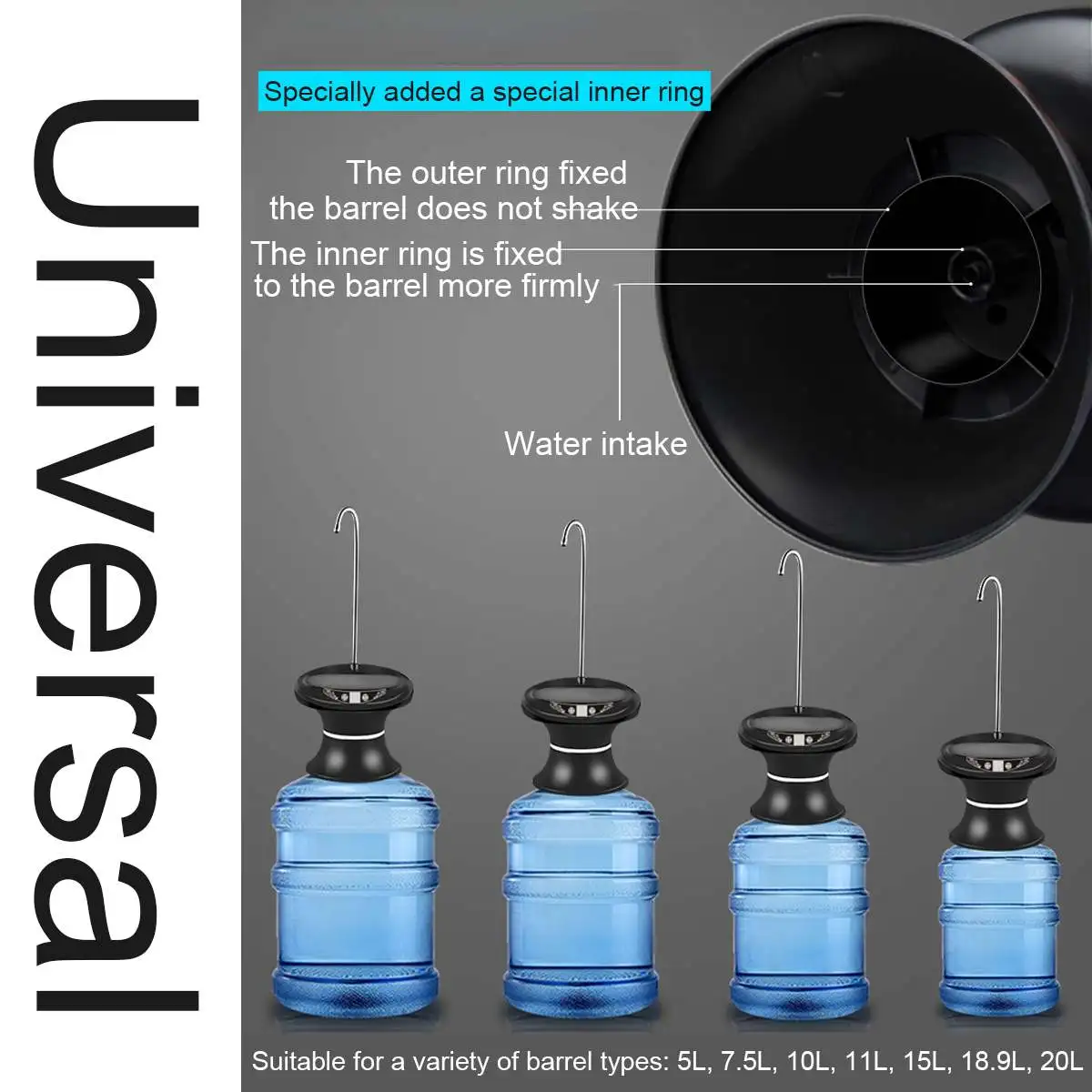 

becornce multi-function Electric Water Dispenser Wireless Electric Automatic Water Bucket Pump USB Rechargeable Bottle Dispenser