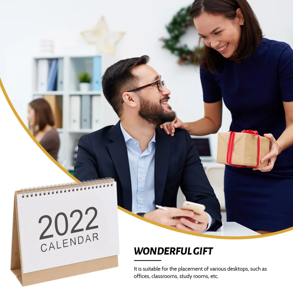

1 Pc Household Portable 2022 Edition Non-printed Desk Calendar Simple Style