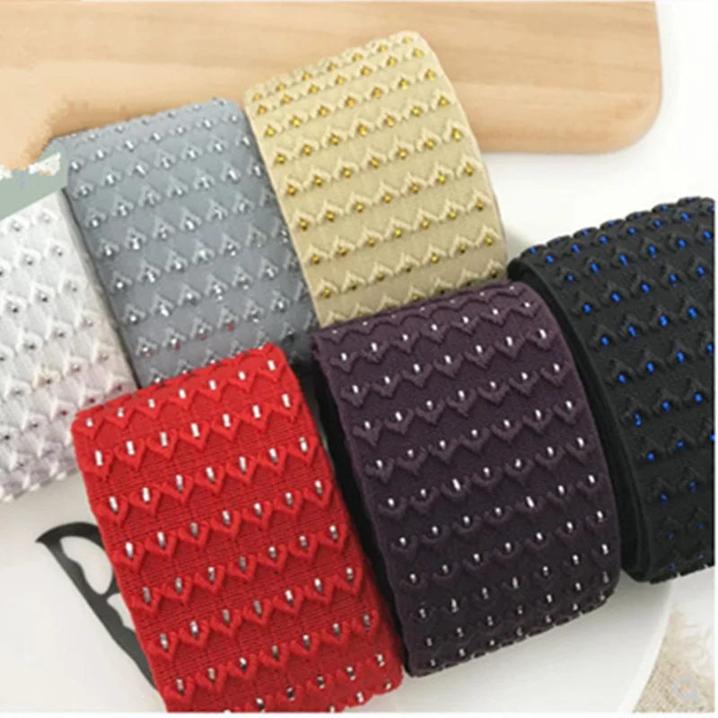 Плоская эластичная лента для брюк пояс Резиновая жаккардовая Складная тесьма