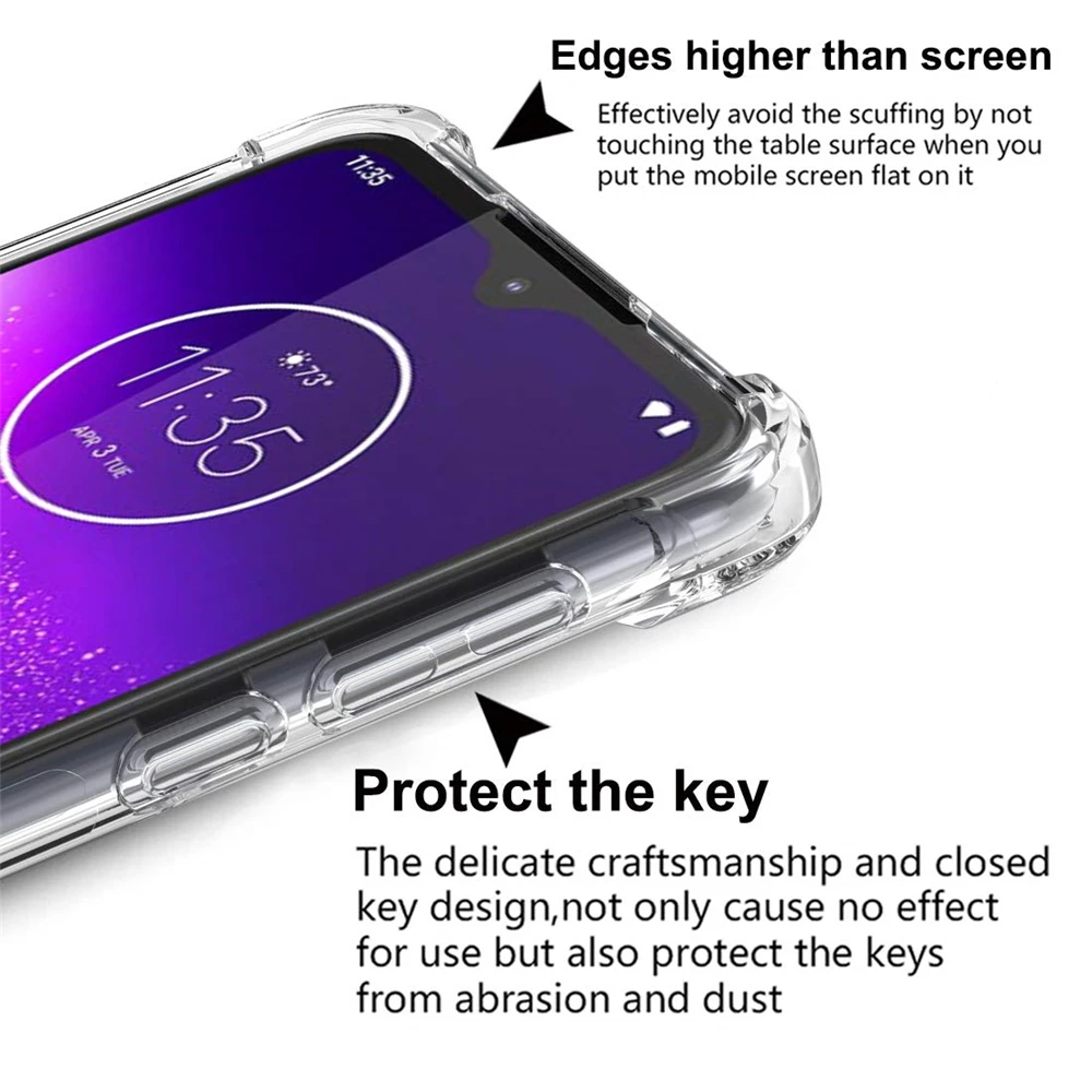 Прозрачный усиленный чехол для Motorola Moto G8 Plus Z3 Z4 E5 E6 Play Мягкий силиконовый защитный