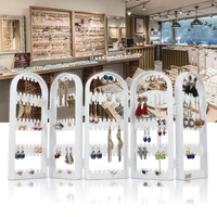 plastic clear earrings studs display rack folding screen earring jewelry display stand holder storage box gift for women
