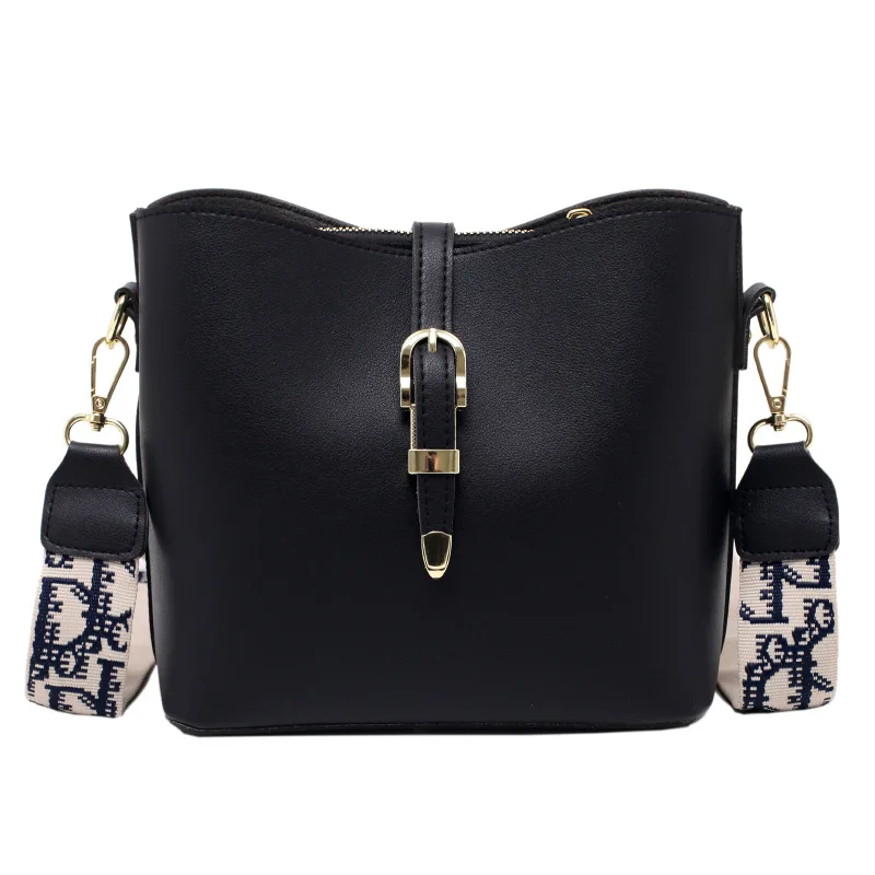 

Messenger bag women's bag new retro ladies bag shoulder bag fashion trend style wide shoulder strap bucket bag