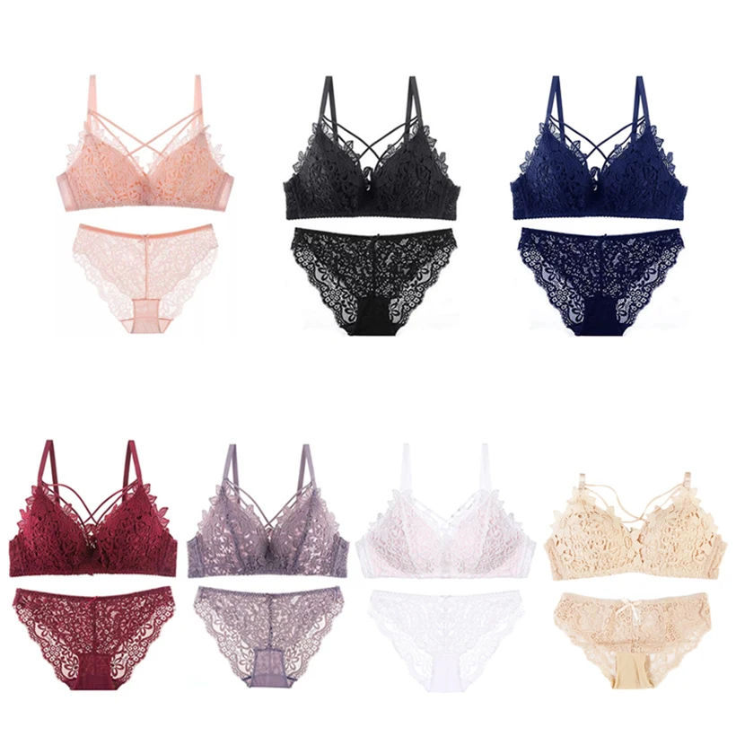Соблазнительный Женский комплект нижнего белья без косточек кружевное женское