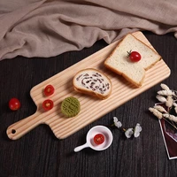 wood cutting chopping board rectangle blocks with handle for bread cheese sushi and pizza