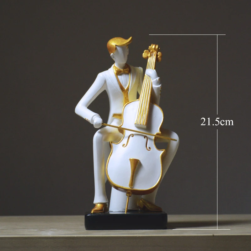 

Nordic Musician Sculpture Creative Music Character Statue Musical Instruments Figures Figurines Desktop Decor Miniatures Model