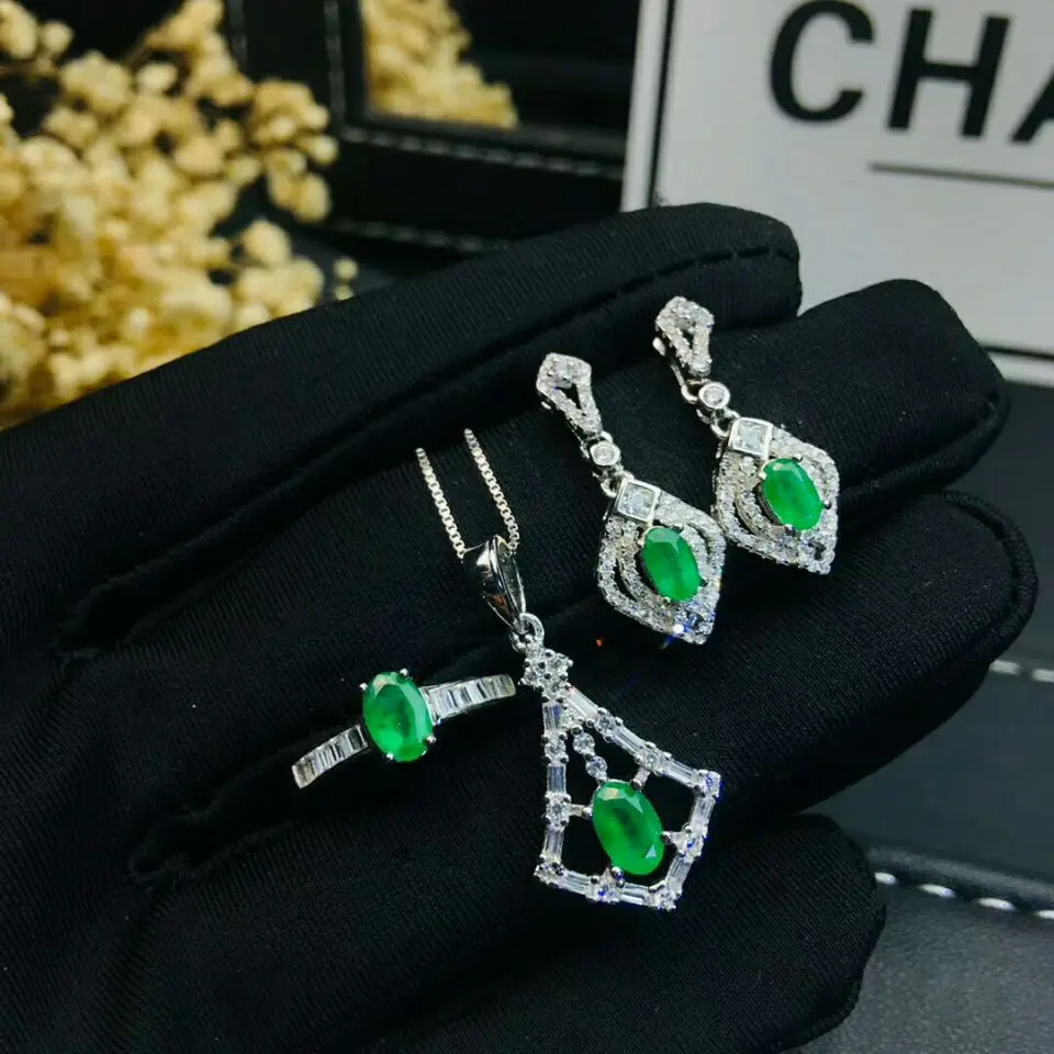 Женский комплект ювелирных изделий MeiBaPJ ювелирный набор из серебра 925 пробы с