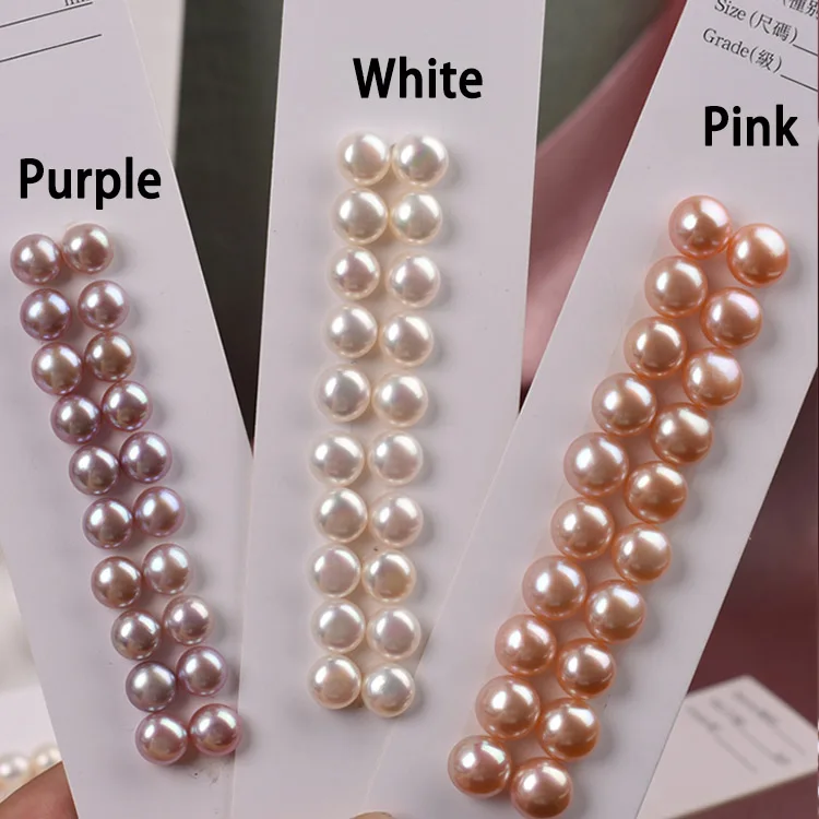 chhina wholesale  Natural Half Hole Freshwater Button Pearls Beads Flat Back 4A  10-14mm Big Size Loose Pearls