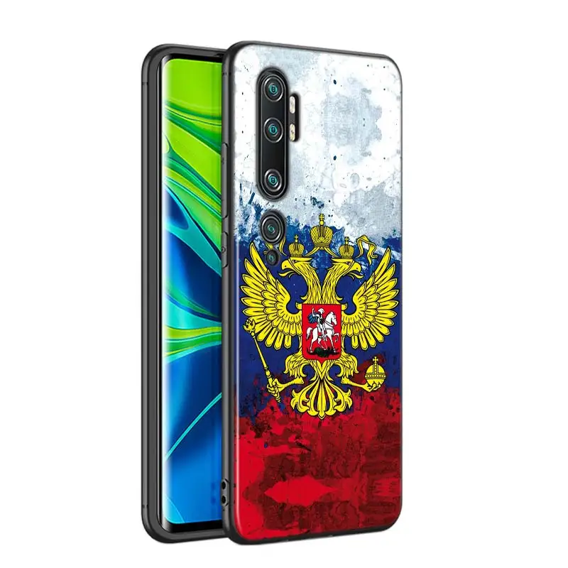 Чехол для телефона Xiaomi 10 CC9 A3 Lite черный чехол российские флаги Эмблема Redmi Note 9 9S Max 8T 8 8A GO Pro|Бамперы| |