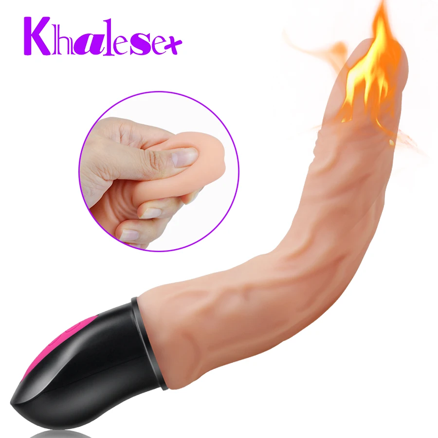 Нагревающийся реалистичный большой длинный фаллоимитатор вибратор