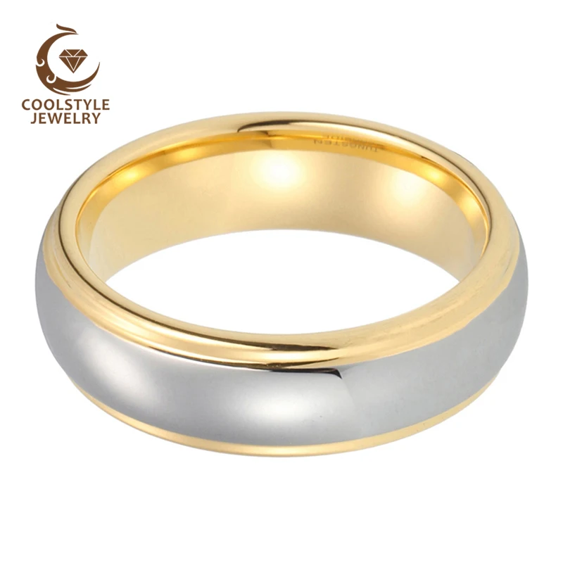 Кольца из вольфрама желтого золота для мужчин женщин обручальные кольца