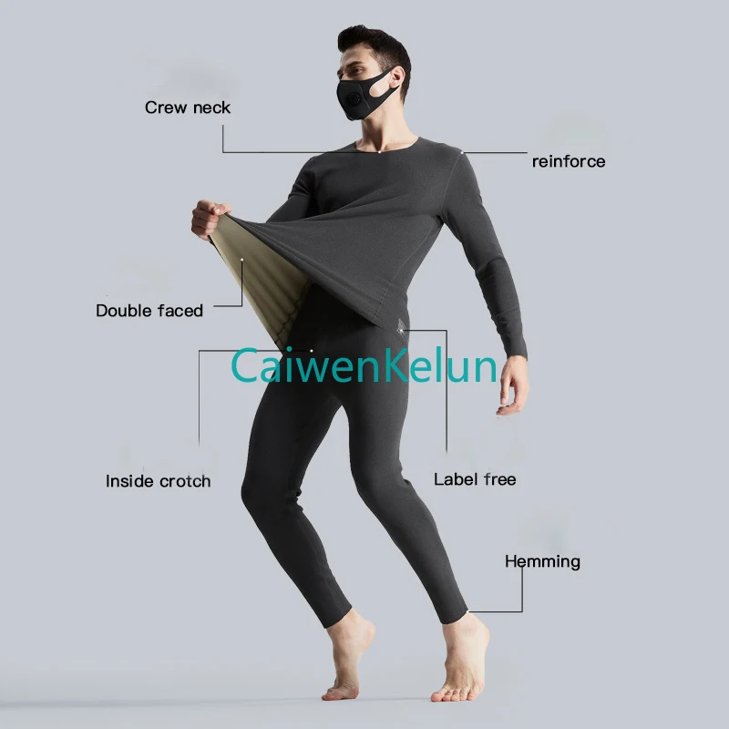 New Men's Thermal Underwear Set Thickened Autumn Clothes Long Trousers Autumn and Winter Trend Seamless Leggings