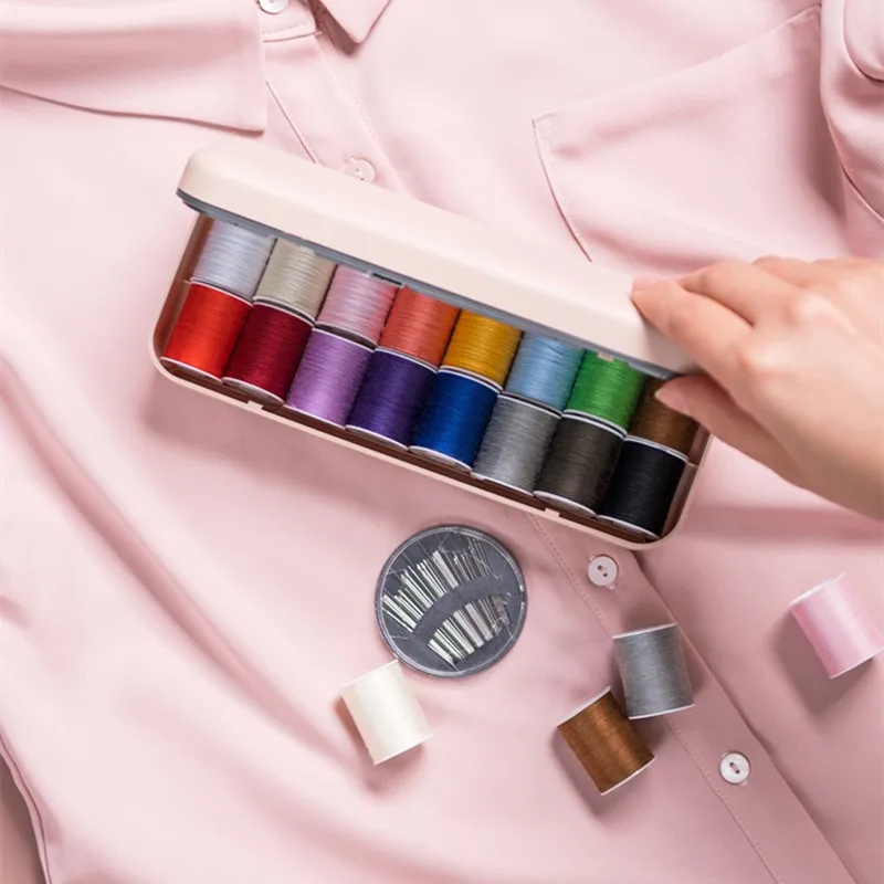 Двухслойная коробка для шитья DIY ящик хранения ниток Швейные аксессуары