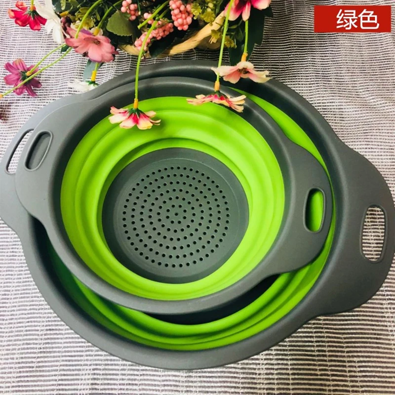 Складная сливная корзина выдвижная для мытья фруктов и овощей кухонный дуршлаг