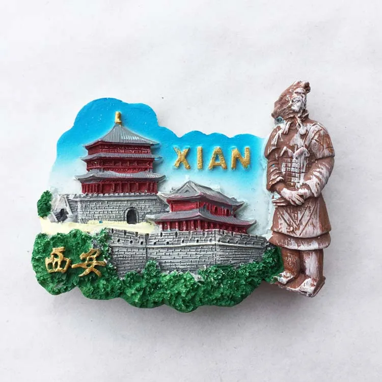 

QIQIPP Xi 'an landmark Terracotta Warriors and Horses three-dimensional scenery tourist souvenirs magnetic refrigerator