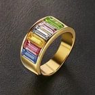 Европейские и американские творческие золото Цвет инкрустированное Цирконом кольцо для женщин модные праздничные вечерние кольца ювелирные изделия оптовая продажа