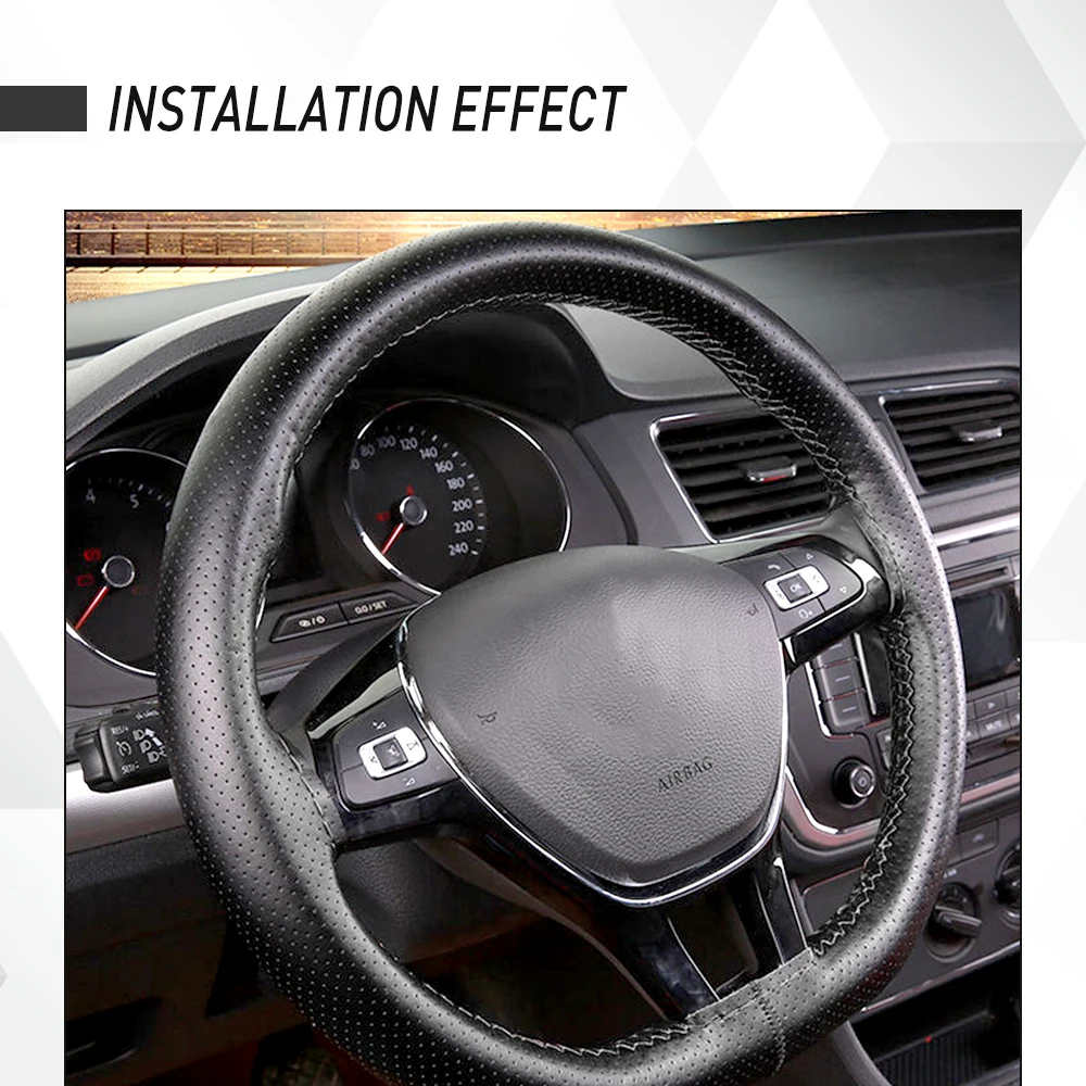 DIY чехлы на руль из искусственной кожи для Volkswagen VW Polo Golf 7 5 4 6 MK7 MK6 GTI Tiguan Scirocco Jetta Автомобильные аксессуары