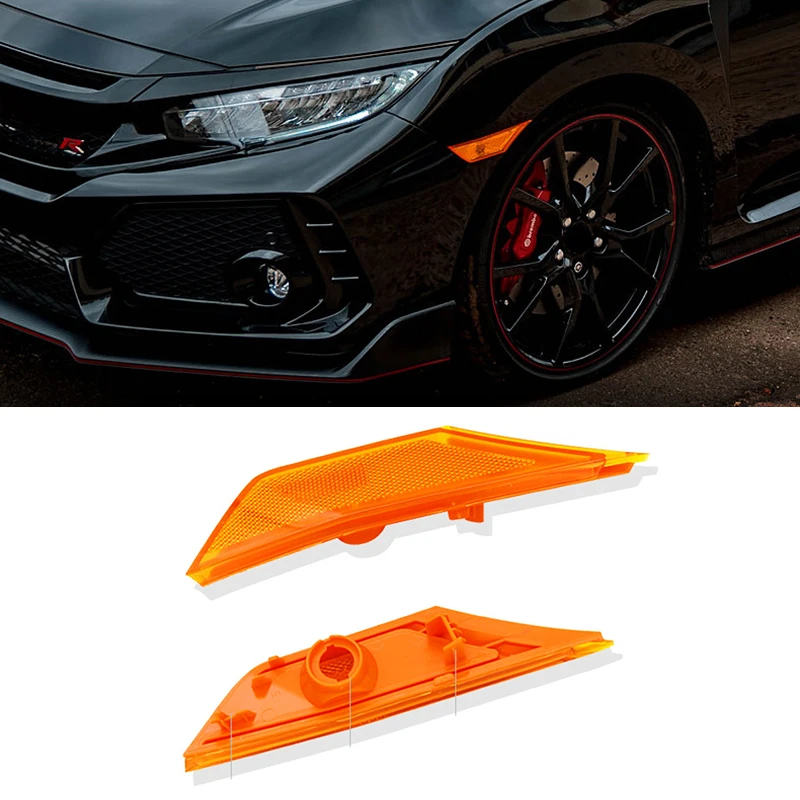 

2pcs Smoked Side Marker Signal Lights Marker Lamp Lens with T10 LED Bulbs For Honda For Civic 2016 2017 2018 Side marked