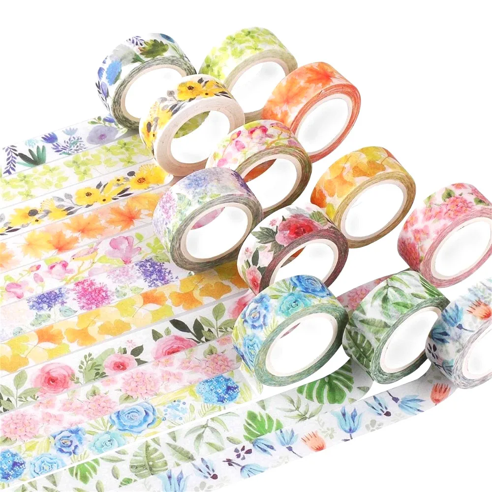 

Лента The9 Washi для скрапбукинга, милые цветы, романтичная Маскировочная лента для растений «сделай сам», 1 рулон/лот, бесплатная доставка
