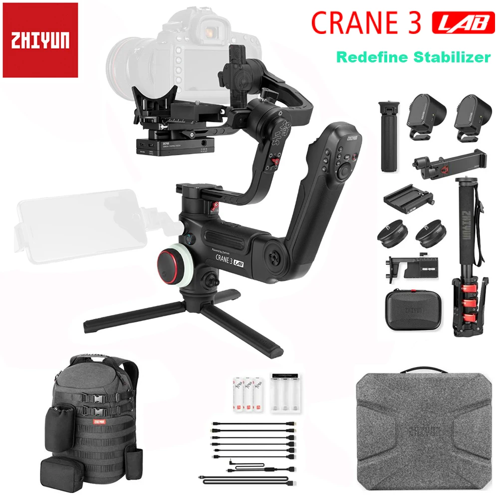 Zhiyun Crane 3 LAB 3-осевой ручной карданный стабилизатор, беспроводной 1080P FHD передача изображения для DSLR камеры PK DJI Ronin S