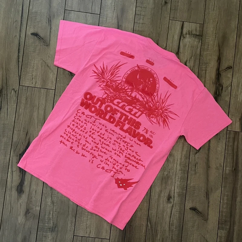 

High Quality Travis Scott ts Cactus Jack T-Shirt Men Women Best Quality Fashion Casaul T Shirt Jackboys Pink Top Tees