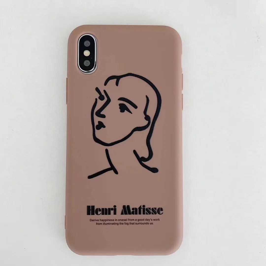 Простой чехол для телефона с абстрактными линиями iphone Xs MAX XR X 6 6s 7 8 plus мягкий из