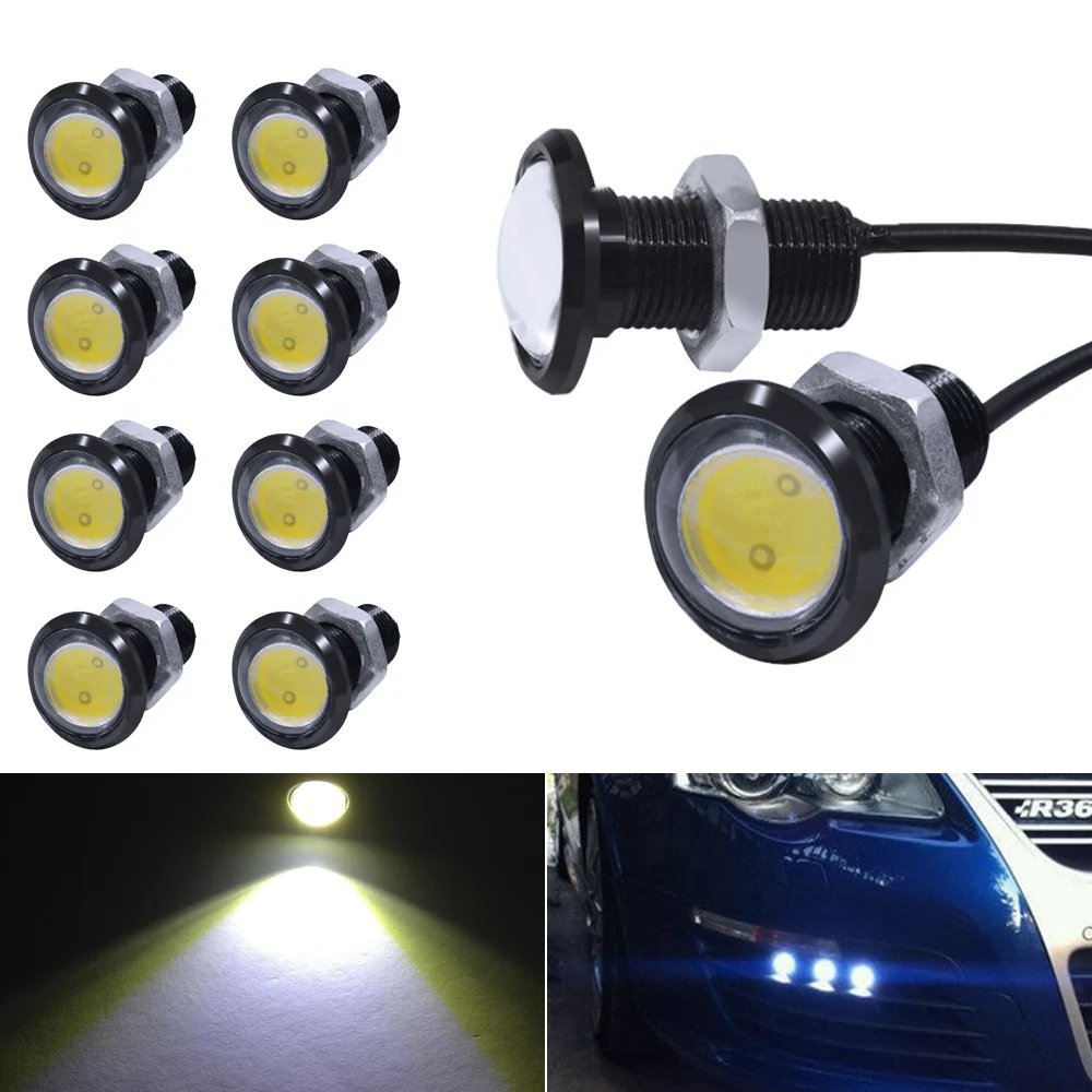 

10PCS/lot 18mm Led 12V DIY Eagle Eye Daytime Running Lights Source Backup Reversing Parking Signal Lamp Waterproof black DJ