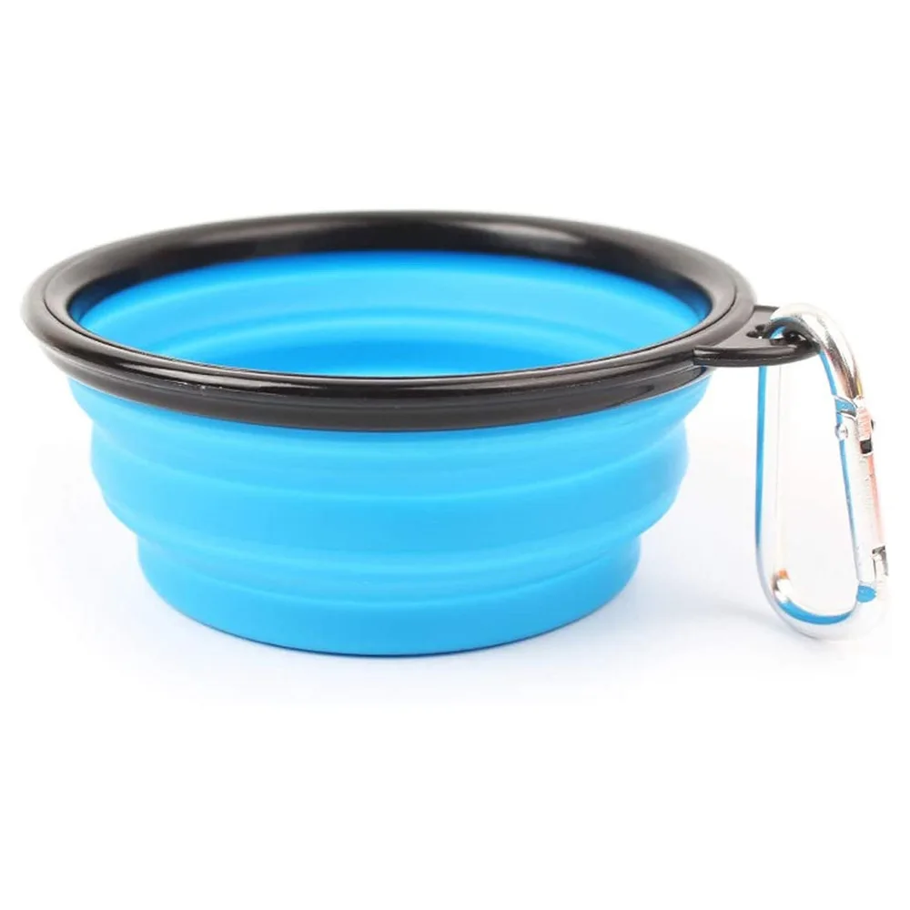 Складная Силиконовая миска для питомцев портативная путешествий с собаками и