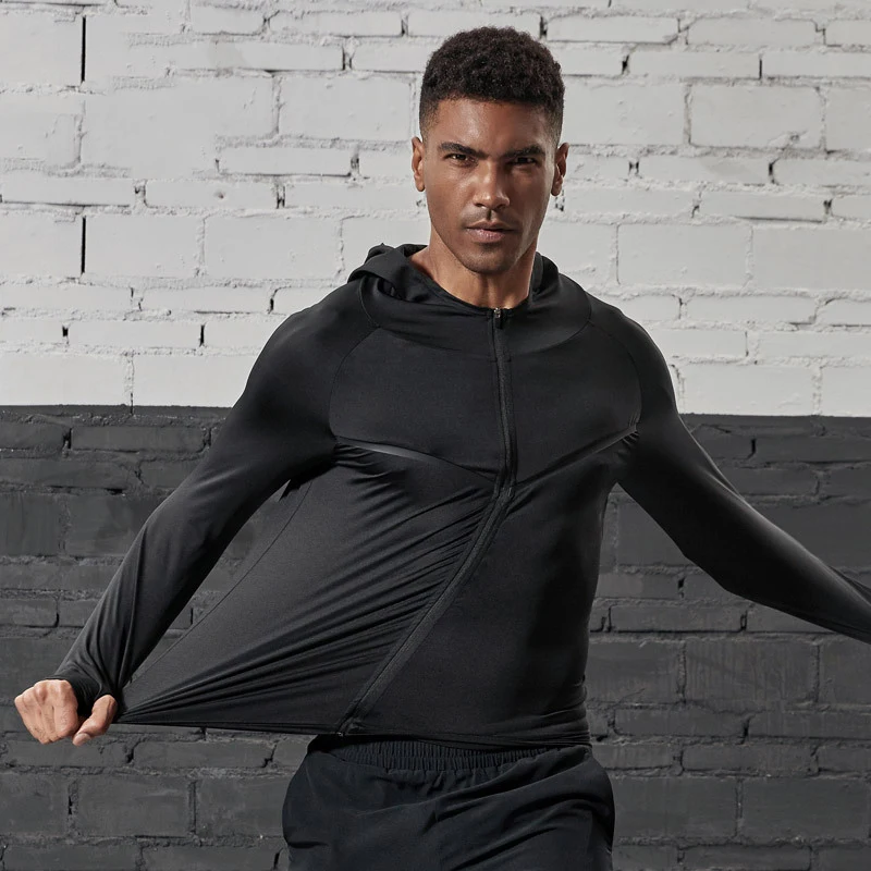 Быстросохнущая мужская куртка для бега спортивная фитнеса одежда спортзала с