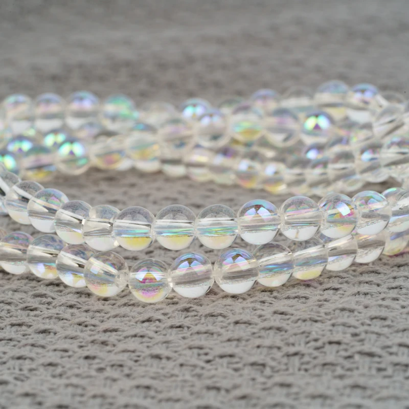 Высококачественные прозрачные белые хрустальные бусины 6 мм AB, Круглые Хрустальные стеклянные бусины, «сделай сам» для изготовления браслетов, ожерелий, ювелирных изделий