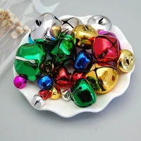 hot sale 10 30mm colorful iron loose beads cross shape jingle bells christmas decoration pendant diy crafts handmade accessories