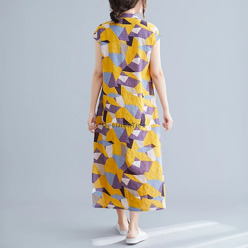 2021 Сетчатая ткань Китайское платье Ципао qipao вечерние восточные длинное хлопок