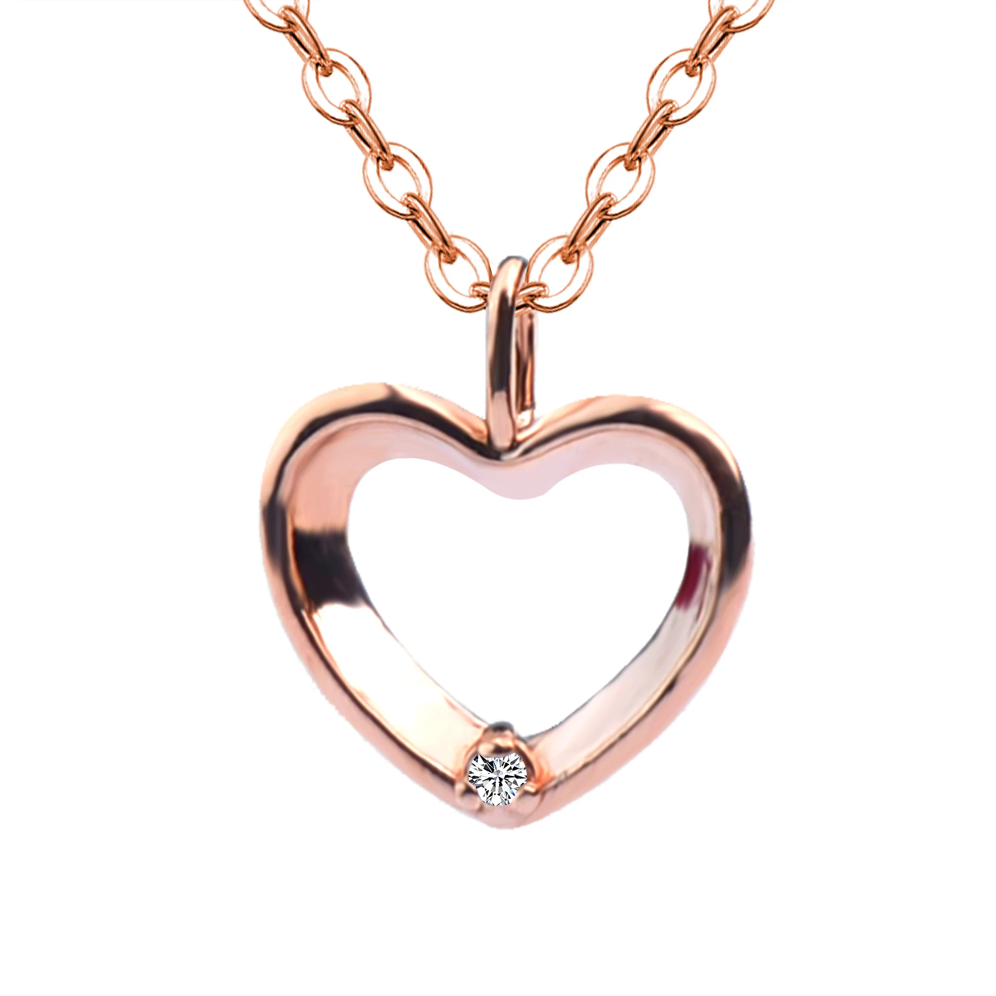 

Цепочка с подвеской из 18-каратного золота с бриллиантами, под розовое золото