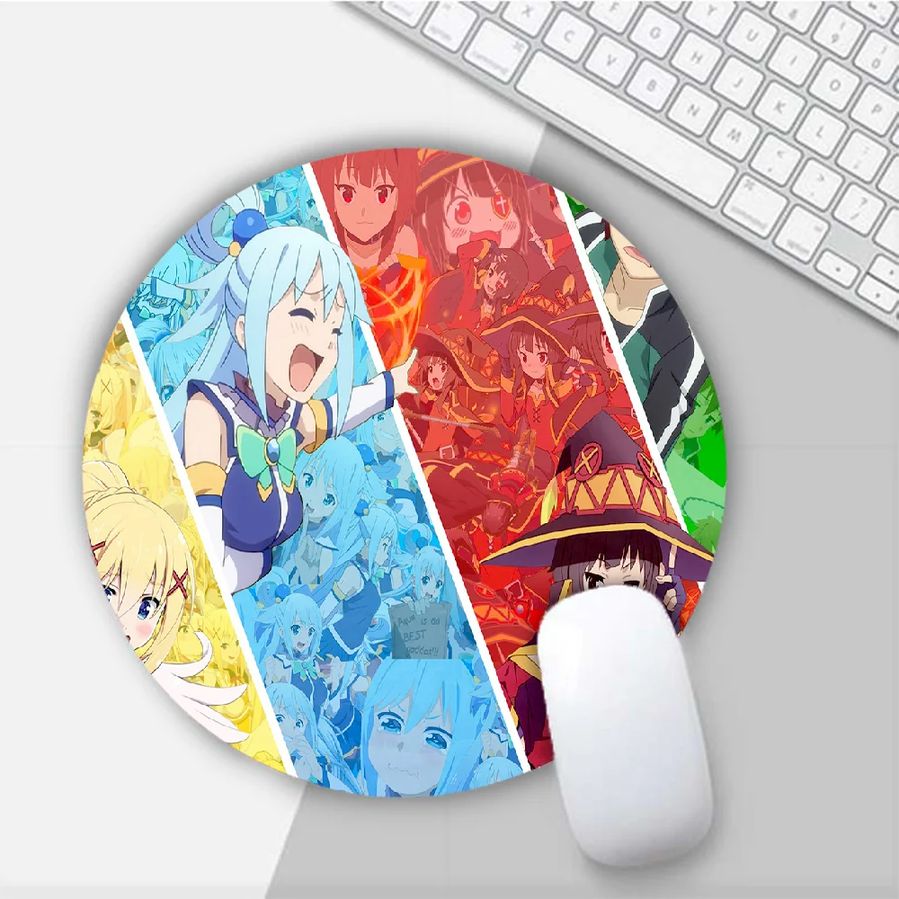 

Anime Cartoon KonoSuba Round Mouse Mat Gaming Mouse Pad For PC Laptop Notebook 20x20cm Gamer Desk Pad