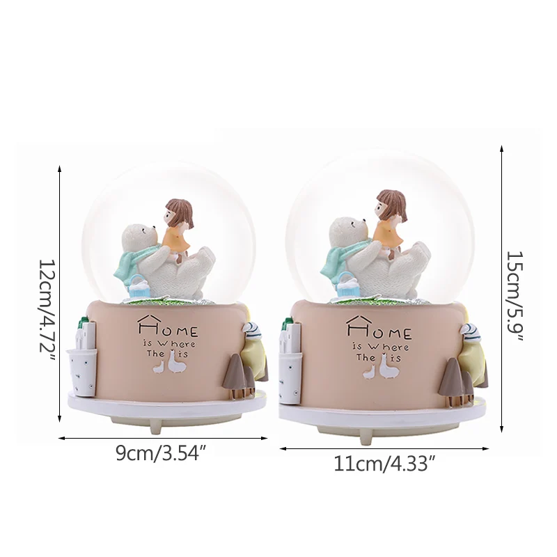 Милый замок с маленькой девочкой белый медведь украшение для дома хрустальный