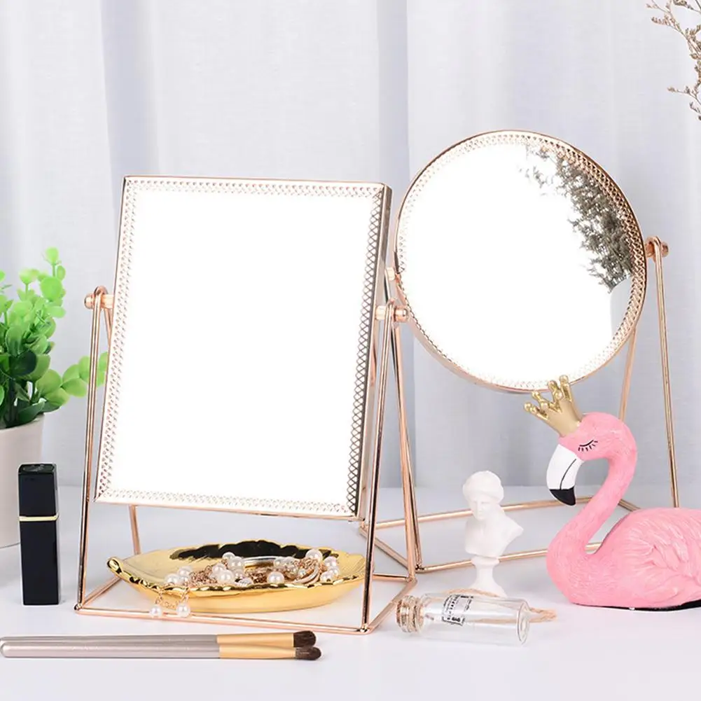 Золотой макияж зеркало в простом стиле настольное принцессы нордическая Рамка