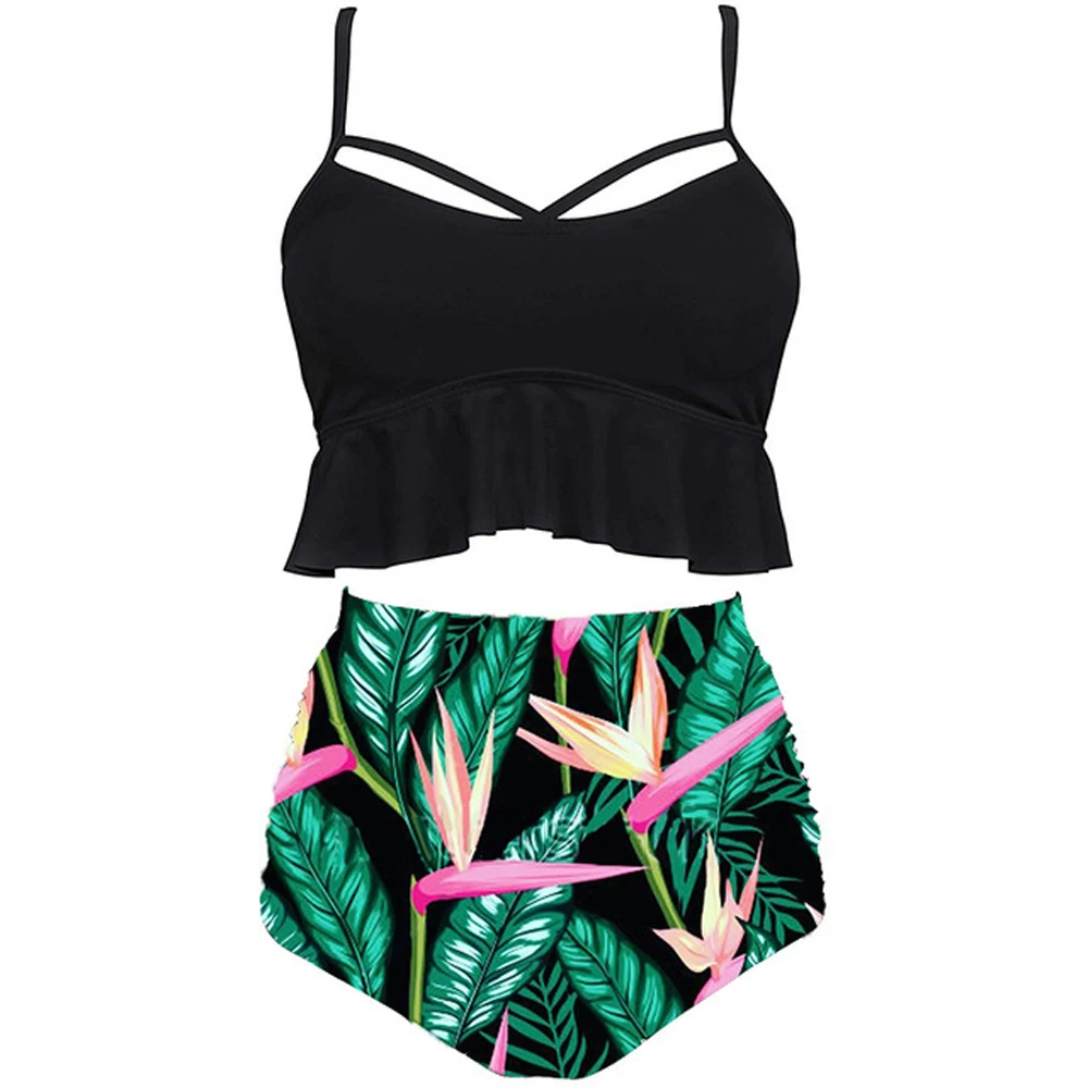 Комплект танкини 2020 женский купальный костюм плюс комплект из двух частей с
