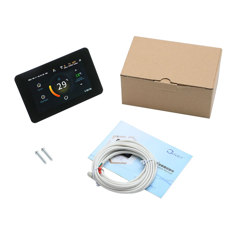 

Myuet New 2021 Heating Thermostat Wifi Smart Home 4.3 inch Touch Color Screen Multi-language Voice Control Temperature Regulator
