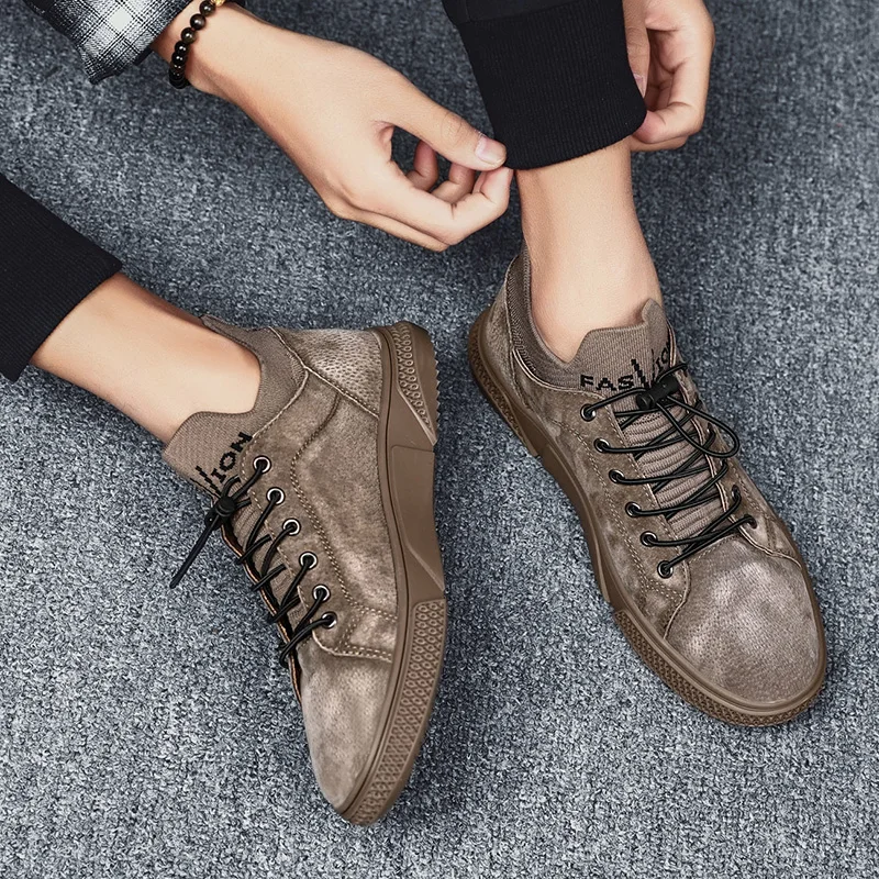 

suede Leather Men Elevator Shoes men outdoor Casual Sneaker Fashion Comfortable All-match Men Shoes Adult Tenis Zapatos Krasovki
